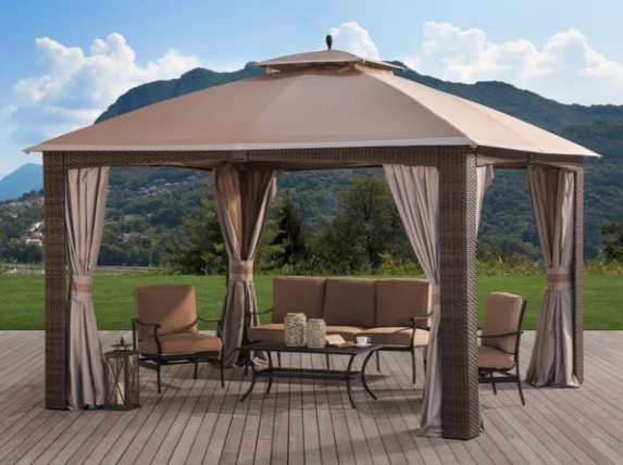 Gazebo Parts Direct Replacement Canopy For Augusta Wicker Gazebo (10X12 Ft) L-GZ1190PST Sold At Big Lots