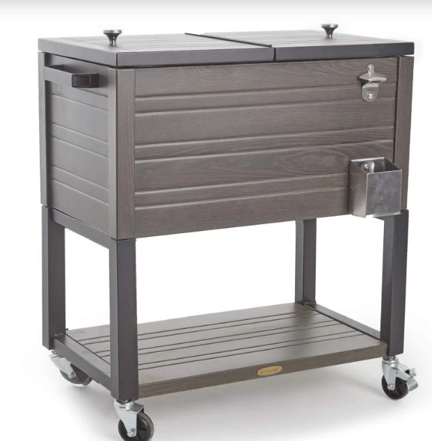 Gazebo Parts Direct Catalog Wood Look 60-Quart Outdoor Rolling Cooler