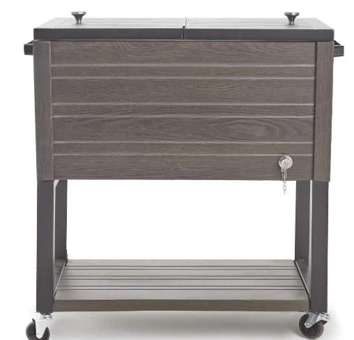 Gazebo Parts Direct Catalog Wood Look 60-Quart Outdoor Rolling Cooler