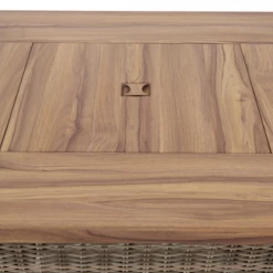 Gazebo Parts Direct Catalog Outdoor Patio Propane Burning Brown All-weather Wicker Fire Pit Table