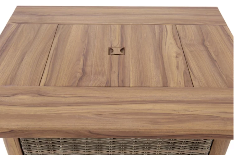 Gazebo Parts Direct Catalog Outdoor Patio Propane Burning Brown All-weather Wicker Fire Pit Table