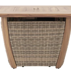 Gazebo Parts Direct Catalog Outdoor Patio Propane Burning Brown All-weather Wicker Fire Pit Table