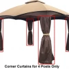 Gazebo Parts Direct Catalog Lowes Allen & Roth 4 Poles Brown Corner Curtain Set For Lowe's 10' X 12' Gazebo Model #GF-12S004BTO / GF-12S004B-1 (Corner Curtains Only)