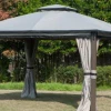 Gazebo Parts Direct Light Gray Replacement Curtain Set For Shadow Creek Gazebo (10 Ft. X 12 Ft. ) L-GZ1140PST-C1 Sold At Big Lots