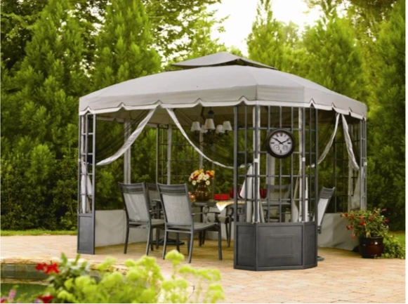 Gazebo Parts Direct Beige Replacement Canopy For Bay Window Gazebo (10X12 Ft) L-GZ120PST-2 Sold At Sears US Catalog