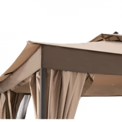 Gazebo Parts Direct Catalog Light Brown Replacement Canopy For Belcourt Gazebo (10X12 Ft) L-GZ472PST-C-A Sold At Home Depot