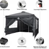 Gazebo Parts Direct Canopy 10'x10' Pop Up Commercial Instant Gazebo Tent, Fully Waterproof, Outdoor Party Canopies With 4 Removable Zippered Sidewalls, Stakes X8, Ropes X4 (Black, 10x10FT) Catalog