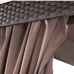 Gazebo Parts Direct Original Replacement Curtain For Riviera Gazebo (10X12 Ft) L-GZ815PST Sold At BigLots, Khaki