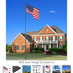 Gazebo Parts Direct Catalog 25 Ft Aluminum Black Anodized Sectional Flagpole With 3x5 Ft US Flag Gold Ball Outdoor Heavy Duty 15 Gauge