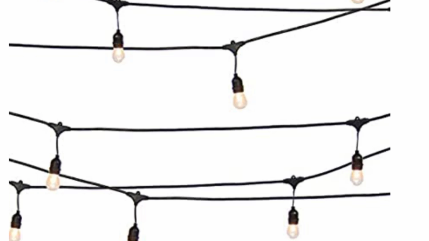 Gazebo Parts Direct Outdoor Commercial Grade 24-Foot Weatherproof Hanging Patio String Lights W/Energy Efficient Design, Black Catalog