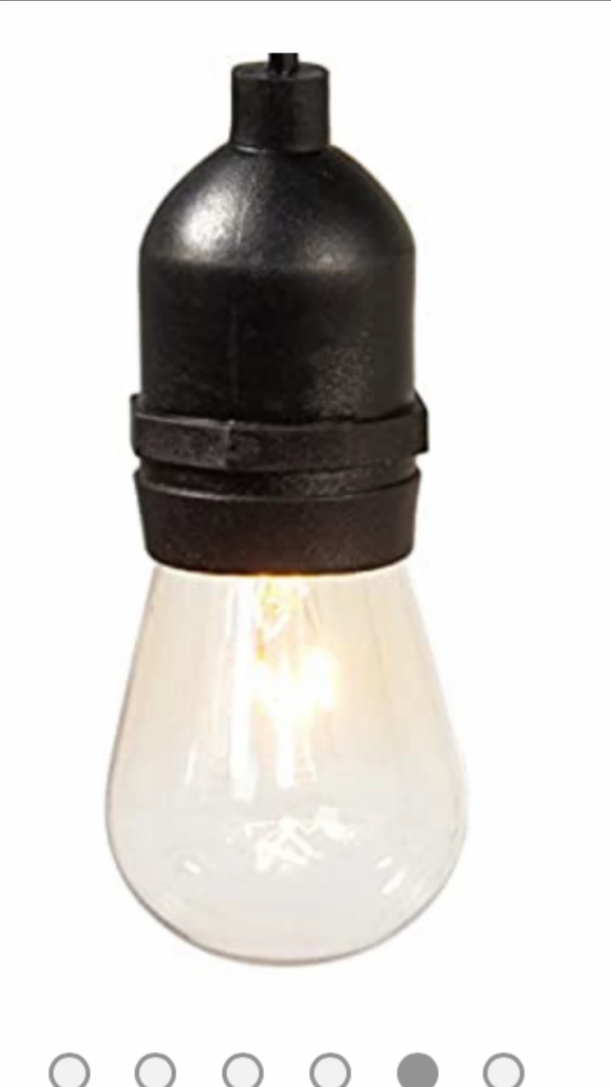 Gazebo Parts Direct Outdoor Commercial Grade 24-Foot Weatherproof Hanging Patio String Lights W/Energy Efficient Design, Black Catalog