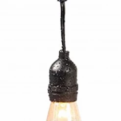 Gazebo Parts Direct Outdoor Commercial Grade 24-Foot Weatherproof Hanging Patio String Lights W/Energy Efficient Design, Black Catalog