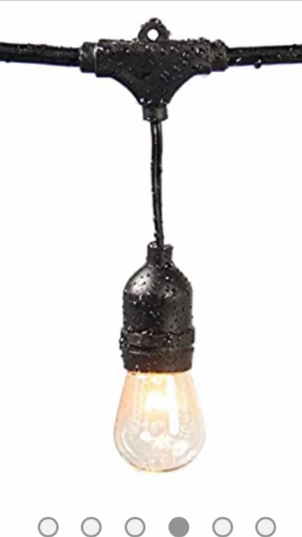 Gazebo Parts Direct Outdoor Commercial Grade 24-Foot Weatherproof Hanging Patio String Lights W/Energy Efficient Design, Black Catalog