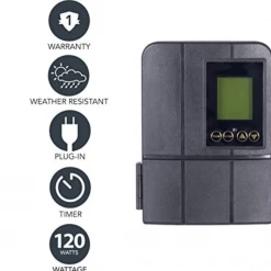 Gazebo Parts Direct Home GL33124 12V 120W Low Voltage Landscape Lighting Transformer With Dusk-to-Dawn Timer