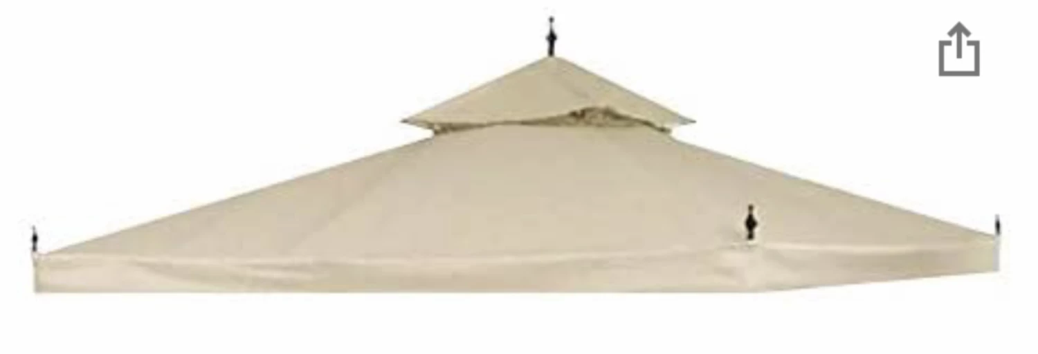 Gazebo Parts Direct 10'x10' Water Resistant Canopy Top Replacement For Arrow Gazebo Dual Tier Beige Outdoor Garden Yard Patio Cover