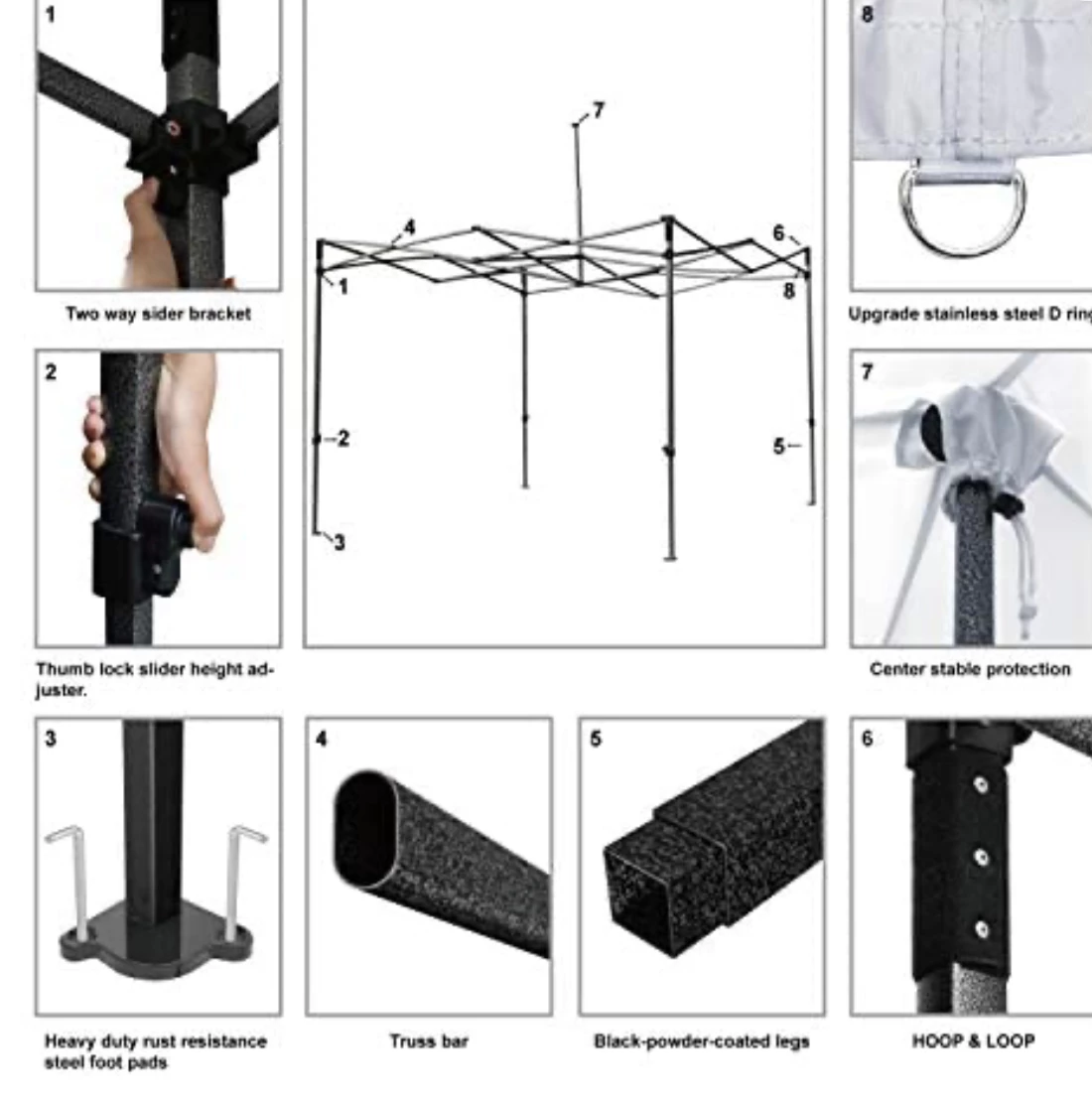 Gazebo Parts Direct Catalog Canopy 10x10 Pop Up Canopies Commercial Tents Market Stall With 6 Removable Sidewalls And Roller Bag Bonus 4 Weight Bags And 10ft Screen Netting And Half Wall, White