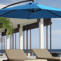 Gazebo Parts Direct Offset Umbrella 10FT Cantilever Patio Hanging Umbrella Outdoor Market Umbrella With Crank And Cross Base (Beige) Catalog