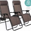 Gazebo Parts Direct Catalog Set Of Two Adjustable Zero Gravity Lounge Chair Recliners For Patio, Pool W/Cup Holders -