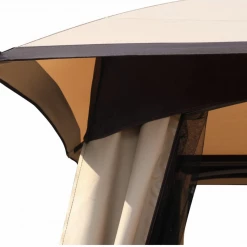 Gazebo Parts Direct 10x13 Beige Gazebo Fully Enclosed Weather UV-Resistant W/Mosquito Netting-Beige