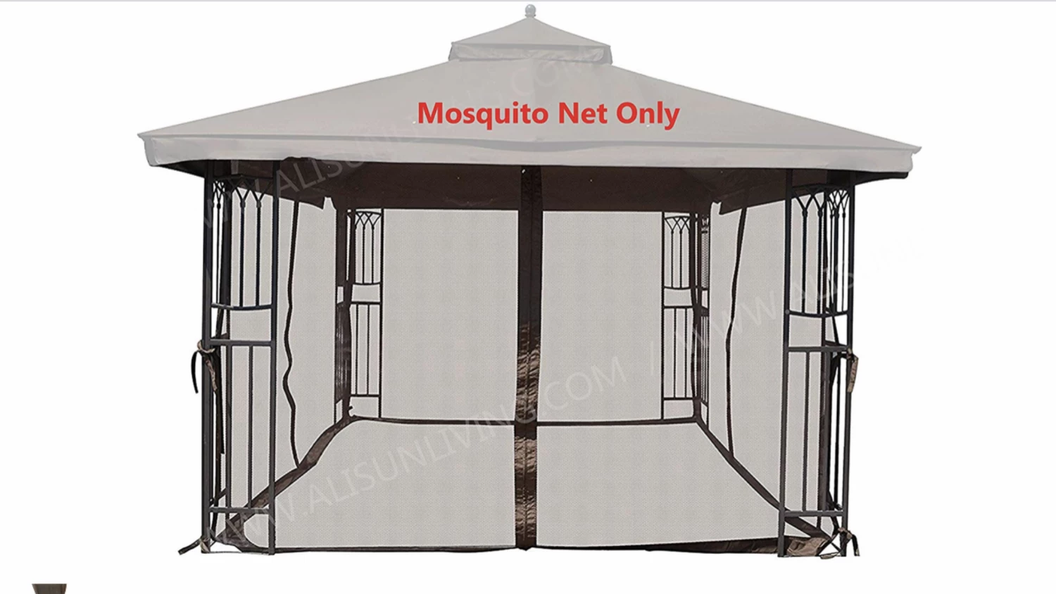 Gazebo Parts Direct Universal 12' X 12' Gazebo Mosquito Netting (Brown)
