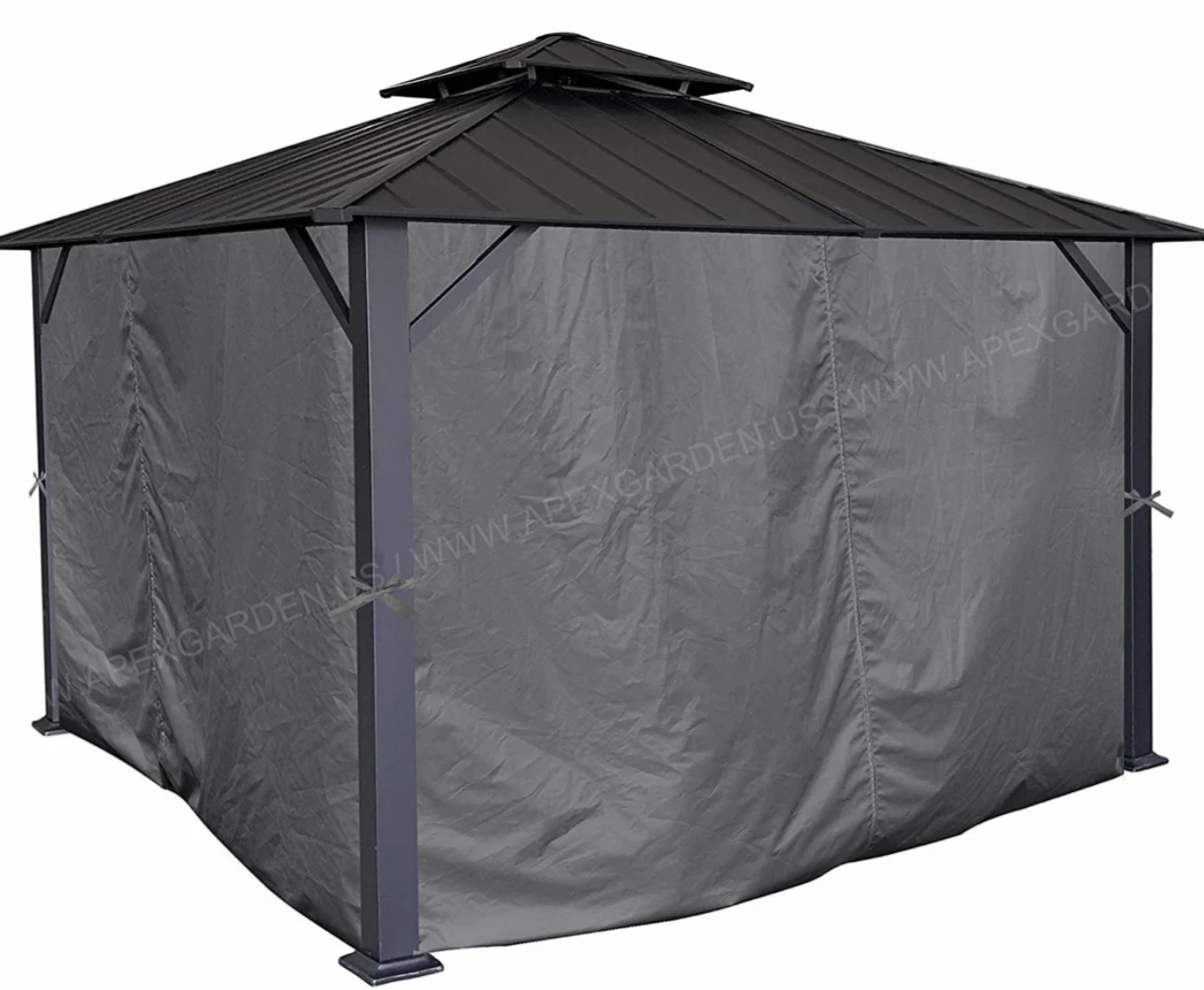 Gazebo Parts Direct Catalog Universal Lowes Allen And Roth 10 X 12 Replacement Curtain Grey All Four Curtains With Snap Rings