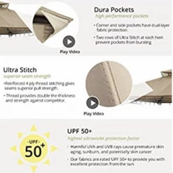 Gazebo Parts Direct Madaga Gazebo Replacement Canopy Roof For Madaga Gazebo L-GZ136PST (Beige)