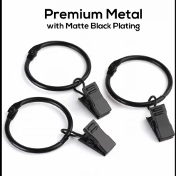 Gazebo Parts Direct 36 Pack Metal Openable Curtain Rings With Clips, Heavy Duty Rustproof Vintage Decorative Drapery Eyelet Curtain Rods Hangers Rings, 1.26 Inch Inner Diameter, Black Catalog