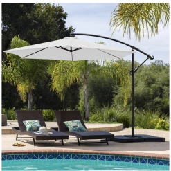 Gazebo Parts Direct Offset Umbrella 10FT Cantilever Patio Hanging Umbrella Outdoor Market Umbrella With Crank And Cross Base (Beige) Catalog