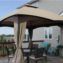 Gazebo Parts Direct Catalog Lowes Allen And Roth 10 X 12 Gazebo Refresh Bundle Canopy,Bug Screen,Curtain All In One Package