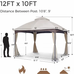 Gazebo Parts Direct Catalog 10x12 Outdoor Gazebo For Patios Canopy For Shade And Rain With Mosquito Netting, Waterproof Soft Top Metal Frame Gazebo