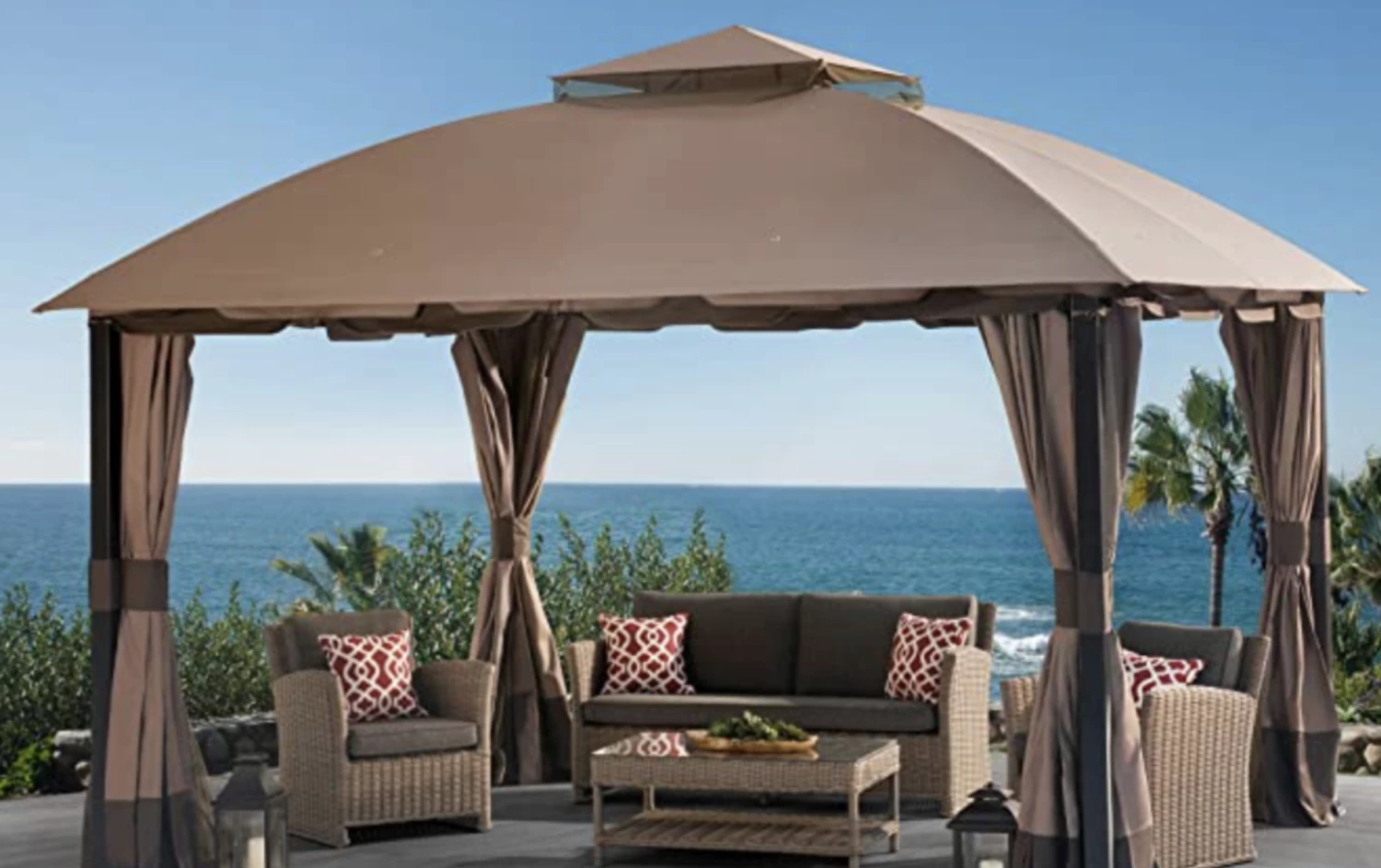 Gazebo Parts Direct Replacement Canopy For South Hampton Gazebo (11x13 FT) L-GZ659PST-WV Sold At Big Lots, Brown Catalog