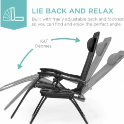 Gazebo Parts Direct Catalog Set Of Two Adjustable Zero Gravity Lounge Chair Recliners For Patio, Pool W/Cup Holders -