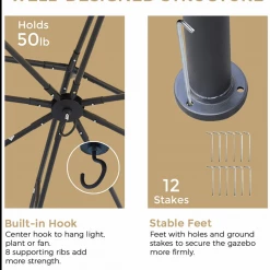 Gazebo Parts Direct Catalog 10x12 Outdoor Gazebo For Patios Canopy For Shade And Rain With Mosquito Netting, Waterproof Soft Top Metal Frame Gazebo