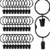 Gazebo Parts Direct 36 Pack Metal Openable Curtain Rings With Clips, Heavy Duty Rustproof Vintage Decorative Drapery Eyelet Curtain Rods Hangers Rings, 1.26 Inch Inner Diameter, Black Catalog