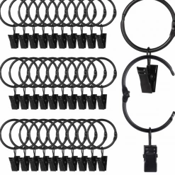 Gazebo Parts Direct 36 Pack Metal Openable Curtain Rings With Clips, Heavy Duty Rustproof Vintage Decorative Drapery Eyelet Curtain Rods Hangers Rings, 1.26 Inch Inner Diameter, Black Catalog
