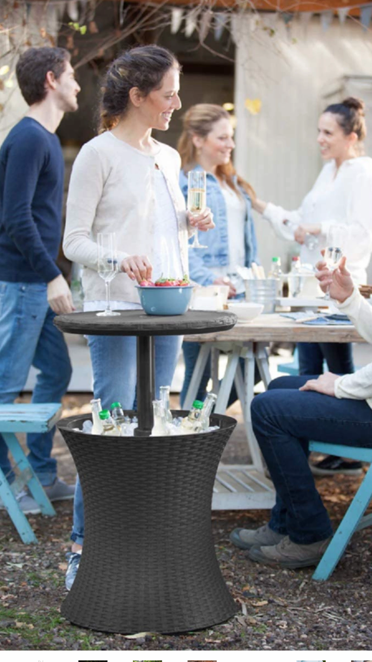 Gazebo Parts Direct Catalog COOLER TIKI BAR Outdoor Patio Furniture And Hot Tub Side Table With 7.5 Gallon Beer And Wine Cooler