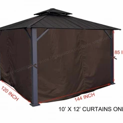 Gazebo Parts Direct Universal Lowes Allen And Roth 10 X 12 Curtain Brown All Four Curtains And Rings Included Catalog