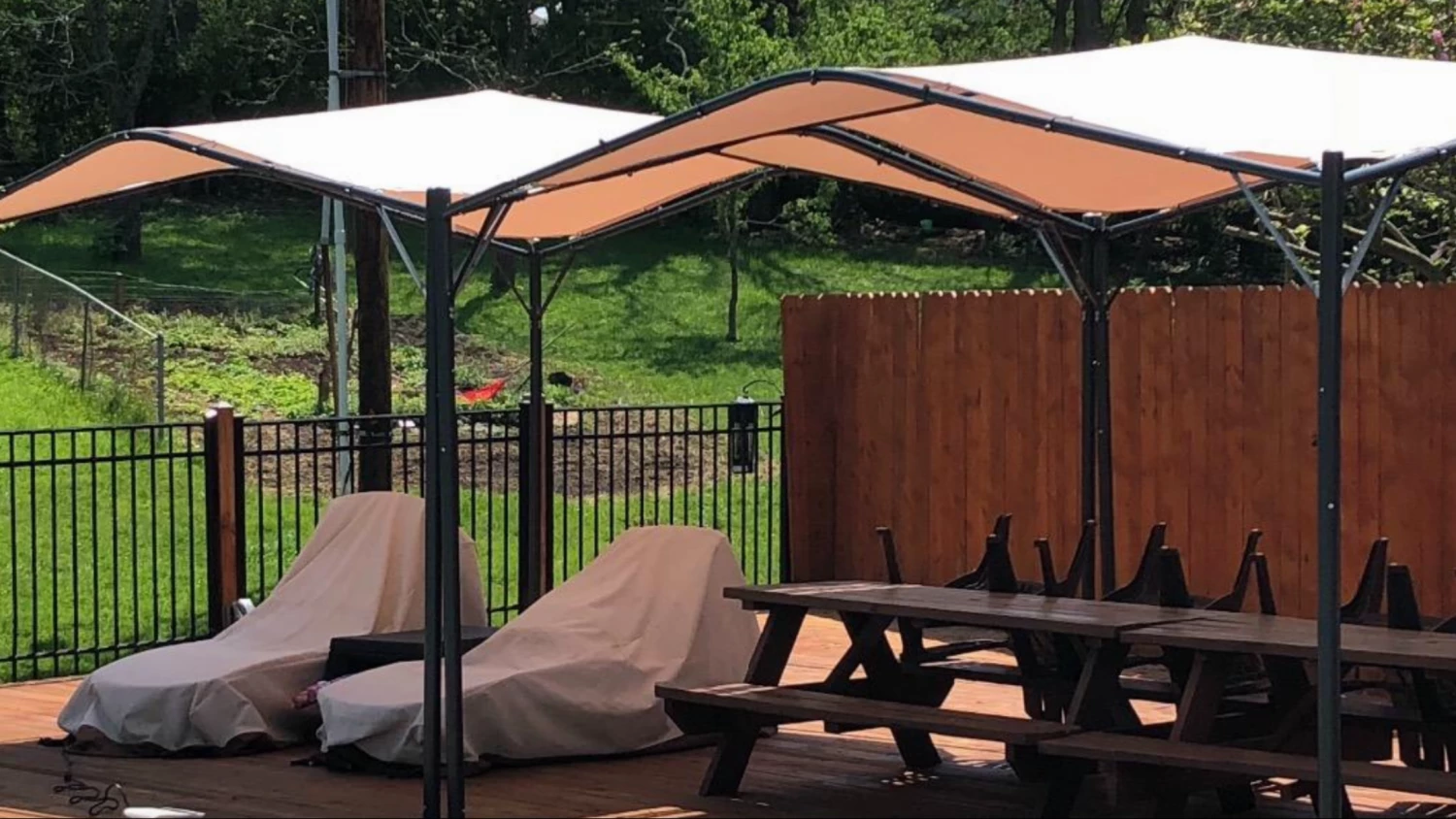 Gazebo Parts Direct BEST 12 X 12 Ft Outdoor Patio Swan Gazebo Canopy For Backyard, Iron, 250gsm Polyester Canopy, Beige