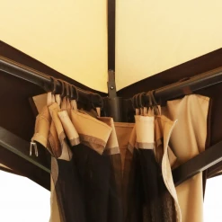 Gazebo Parts Direct 10x13 Beige Gazebo Fully Enclosed Weather UV-Resistant W/Mosquito Netting-Beige