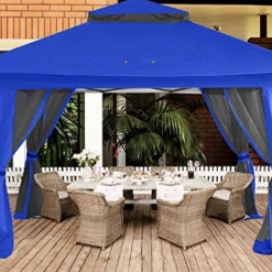 Gazebo Parts Direct Catalog 13'x13' Gazebo Tent Outdoor Pop Up Gazebo Canopy Shelter With Mosquito Netting (Blue)