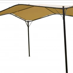 Gazebo Parts Direct BEST 12 X 12 Ft Outdoor Patio Swan Gazebo Canopy For Backyard, Iron, 250gsm Polyester Canopy, Beige