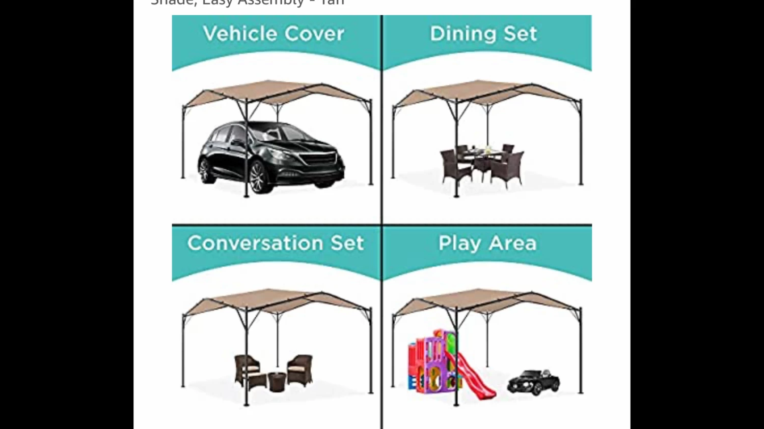 Gazebo Parts Direct BEST 12 X 12 Ft Outdoor Patio Swan Gazebo Canopy For Backyard, Iron, 250gsm Polyester Canopy, Beige