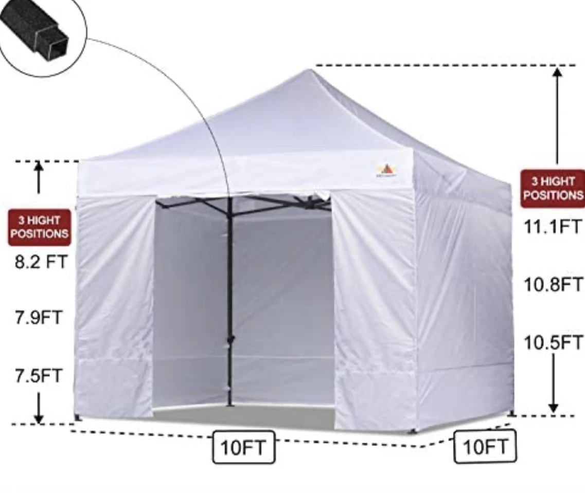 Gazebo Parts Direct Catalog Canopy 10x10 Pop Up Canopies Commercial Tents Market Stall With 6 Removable Sidewalls And Roller Bag Bonus 4 Weight Bags And 10ft Screen Netting And Half Wall, White