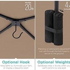 Gazebo Parts Direct BEST 12 X 12 Ft Outdoor Patio Swan Gazebo Canopy For Backyard, Iron, 250gsm Polyester Canopy, Beige