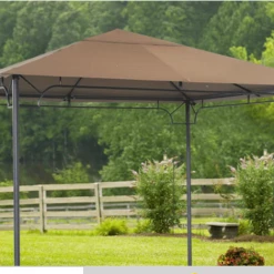 Gazebo Parts Direct Sunjoy Khaki Replacement Canopy For Gazebo (10X10 Ft) L-GZ136PST-8F Sold At ACE Catalog