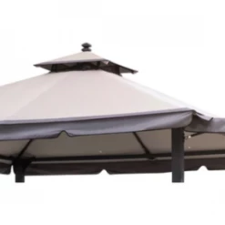 Gazebo Parts Direct Sunjoy Beige Replacement Canopy (Deluxe Version) For Gazebo With Awning (10X10 Ft) L-GZ1023PST-A Sold At Menards Catalog