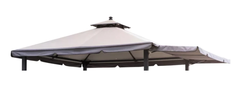 Gazebo Parts Direct Sunjoy Beige Replacement Canopy (Deluxe Version) For Gazebo With Awning (10X10 Ft) L-GZ1023PST-A Sold At Menards Catalog