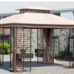 Gazebo Parts Direct Replacement Curtain For Gt Soft Top W/ Flower Boxes Gazebo (10x12 FT) L-GZ882PST-D Sold At Lowe's Catalog