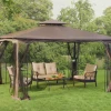 Gazebo Parts Direct Sunjoy Light Brown Replacement Canopy For Regency II Gazebo (10x12 FT) L-GZ798PST-E Sold At OSJ
