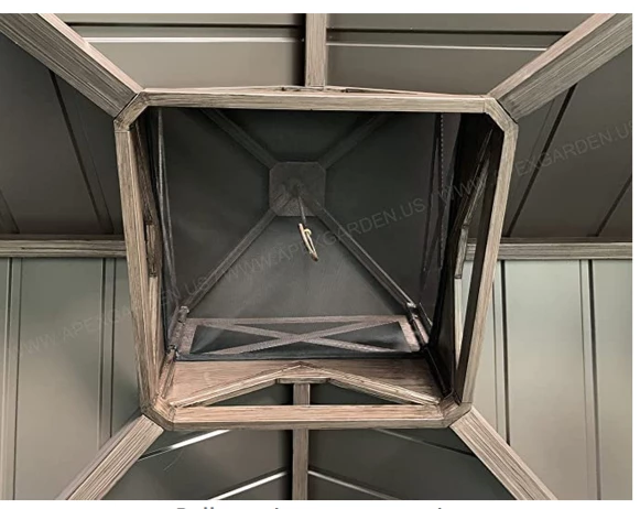 Gazebo Parts Direct Catalog Gazebo Mosquito Netting With Slider Rail For Allen + Roth Model #GF-18S112B Wood Looking Hand Paint Metal Square Semi- Gazebo (Screen Net ONLY) (Screen Net With Metal Slider Rail, Black-1)